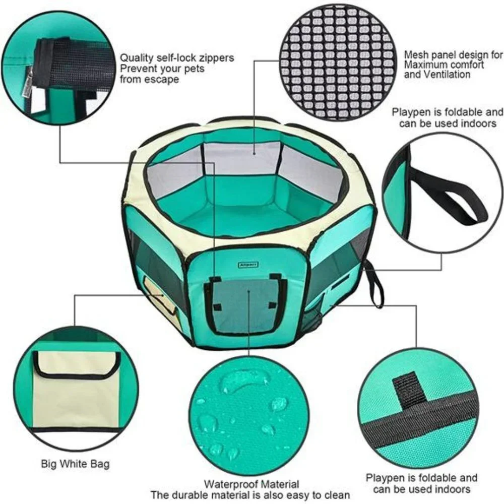 Portable Pet Playpen Foldable Kennels Playpen for Dog&Cat Carrying Case